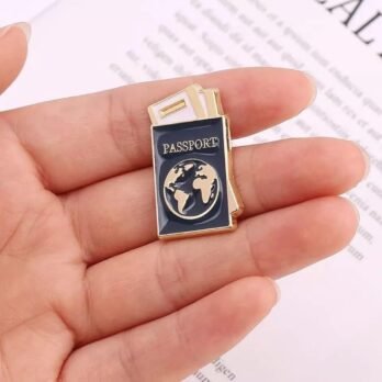 Passport Enamel Pin – Cute Travel Lapel Pin for Travel Lovers & Adventure Gifts