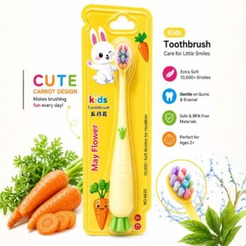 Kids Carrot Toothbrush Off White with Ultra Soft Bristles