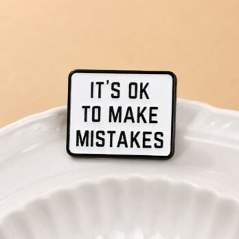 It’s OK to Make Mistakes Enamel Pin – Cute Motivational Lapel Pin for Self-Compassion & Thoughtful Gifts