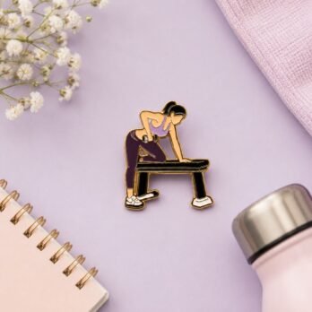 Gym Workout Enamel Pin – Cute Fitness Lapel Pin for Gym Lovers & Workout Motivation Gifts