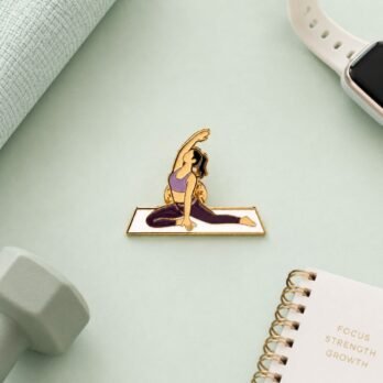 Yoga Pose Enamel Pin – Cute Yoga Lapel Pin for Yoga Lovers, Wellness Gifts & Self-Care Gifts