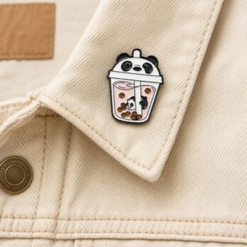 Panda Bubble Tea Enamel Pin – Cute Boba Tea Lapel Pin for Panda Lovers & Kawaii Gifts