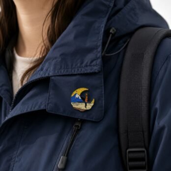 Moonlit Mountain Lighthouse Hard Enamel Lapel Pin Badge for Jackets, Bags & Backpacks
