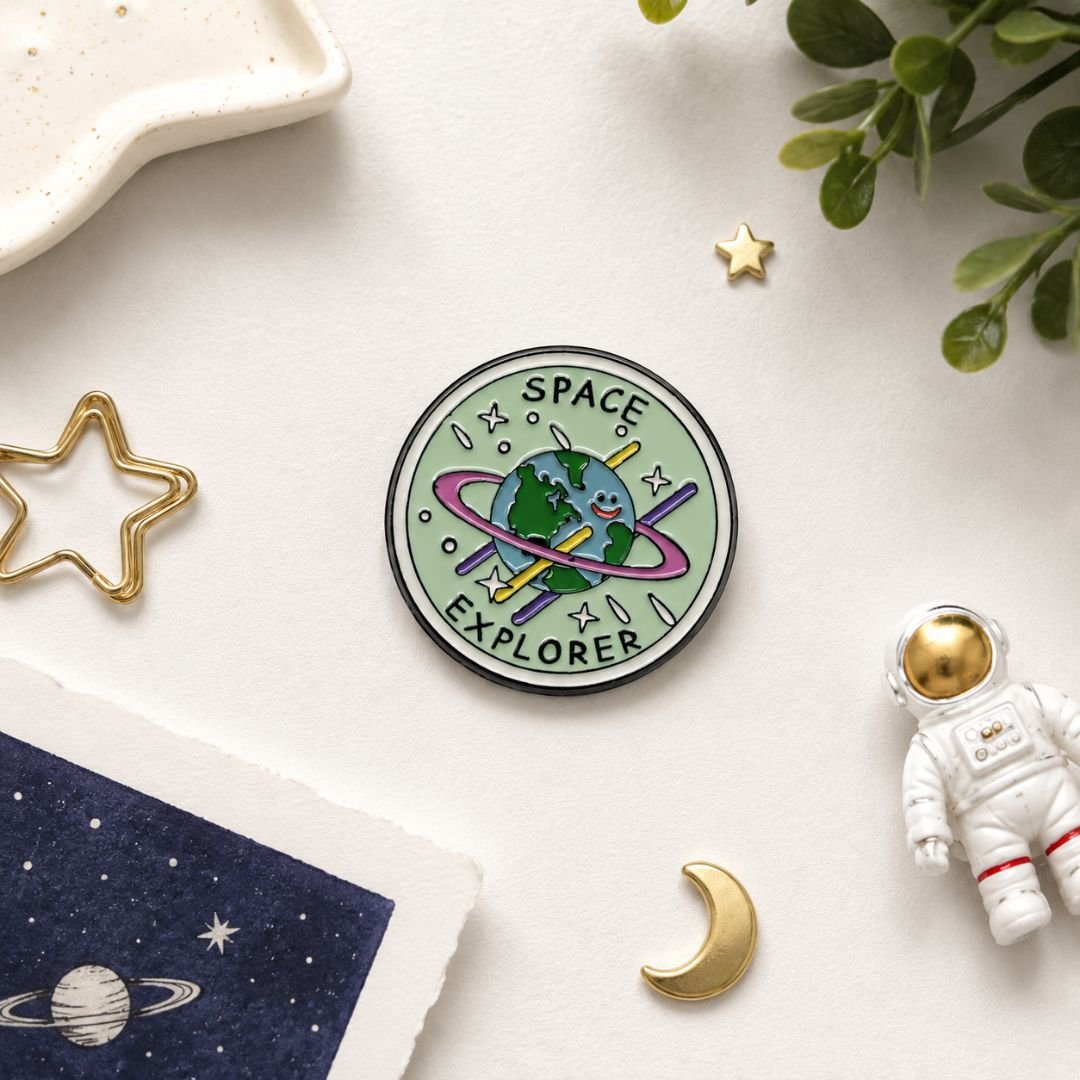 Space Explorer Hard Enamel Lapel Pin Badge for Jackets, Bags, Backpacks & Space Lovers - Image 2