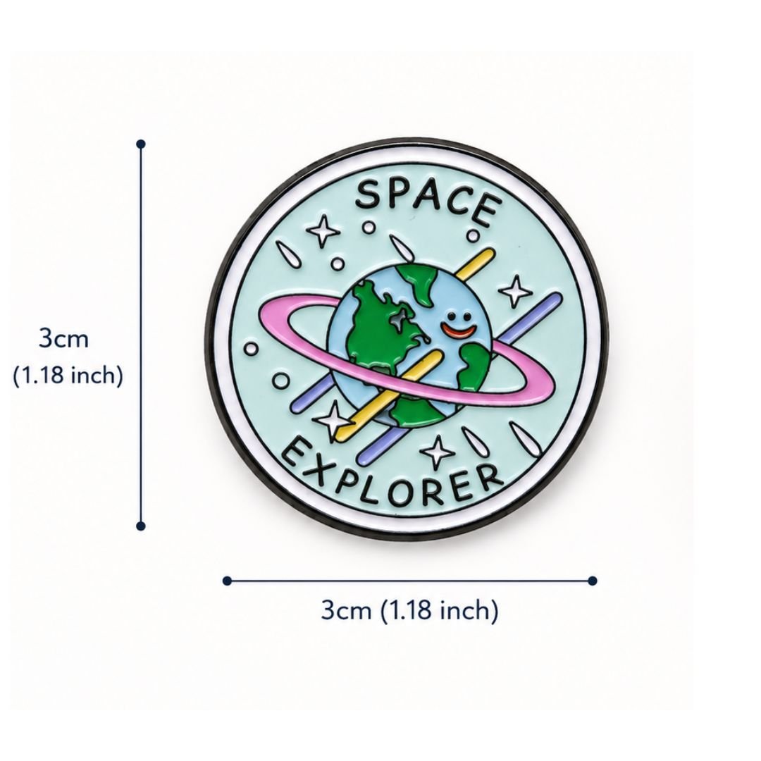 Space Explorer Hard Enamel Lapel Pin Badge for Jackets, Bags, Backpacks & Space Lovers - Image 3