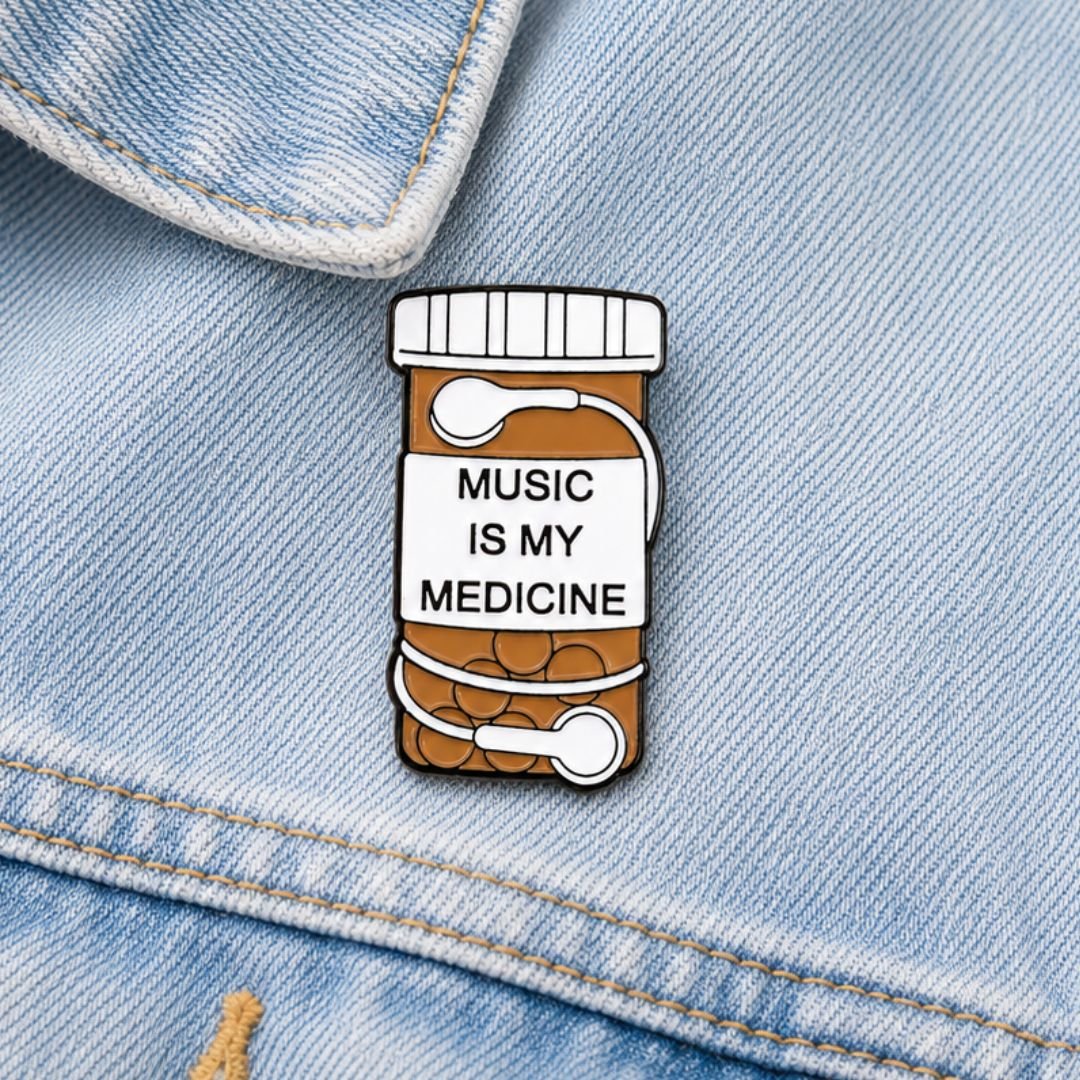 Music is my medicine Enamel Pin