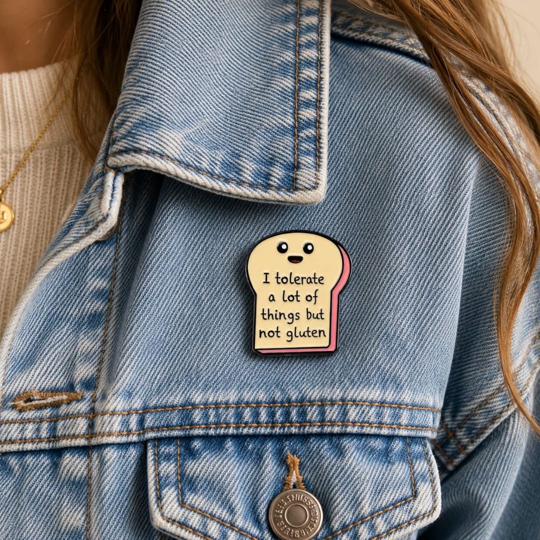 I Tolerate a Lot of Things But Not Gluten Enamel Pin – Funny Lapel Pin for Gluten Free Gifts - Image 2