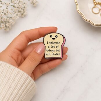 I Tolerate a Lot of Things But Not Gluten Enamel Pin – Funny Lapel Pin for Gluten Free Gifts