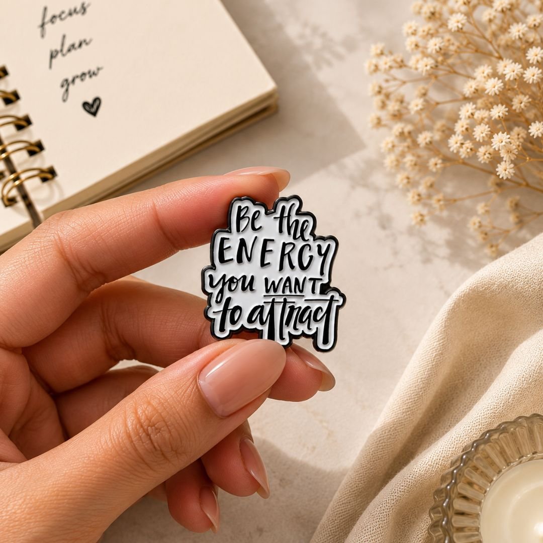 Be the Energy You Want to Attract Enamel Pin | Motivational Quote Lapel Pin | Inspirational Badge - Image 3