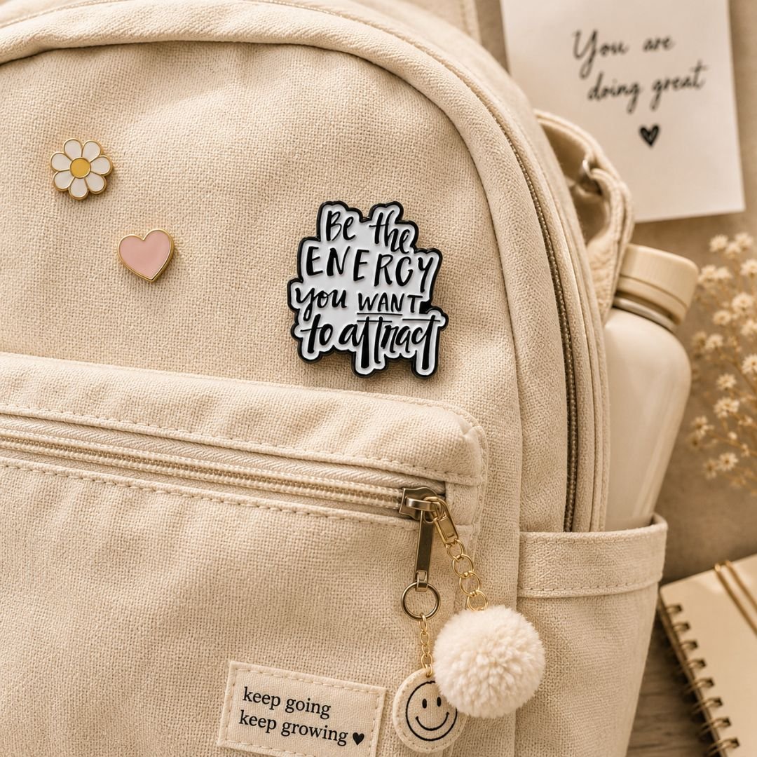 Be the Energy You Want to Attract Enamel Pin | Motivational Quote Lapel Pin | Inspirational Badge - Image 2