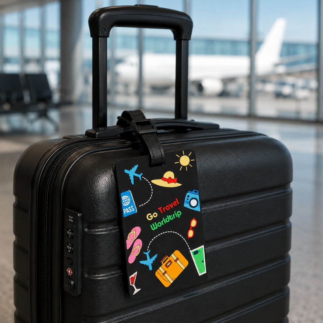 Go Travel Worldtrip Silicone Luggage Tag | Premium Travel Bag Tag with Personal Information Card | 10 x 17 cm for Suitcases, Cabin Bags & Backpacks - Image 2