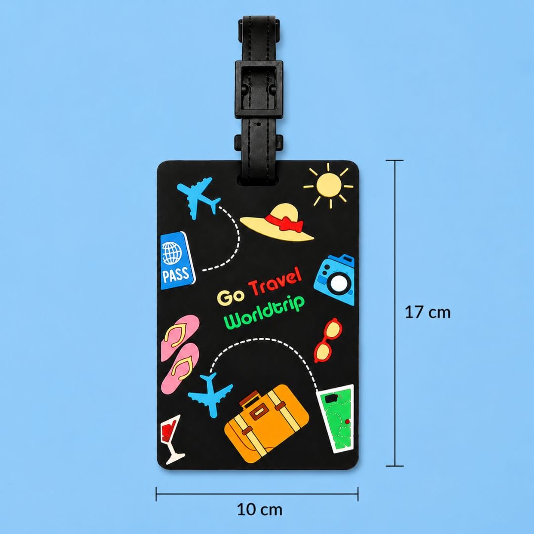Go Travel Worldtrip Silicone Luggage Tag | Premium Travel Bag Tag with Personal Information Card | 10 x 17 cm for Suitcases, Cabin Bags & Backpacks - Image 3