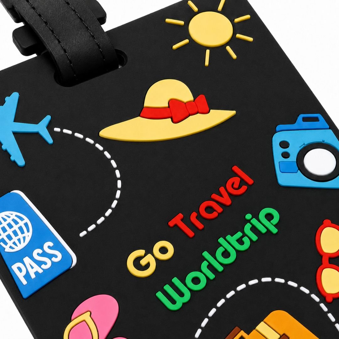 Go Travel Worldtrip Silicone Luggage Tag | Premium Travel Bag Tag with Personal Information Card | 10 x 17 cm for Suitcases, Cabin Bags & Backpacks - Image 4