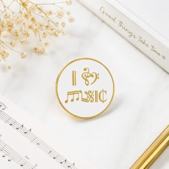 I Love Music Hard Enamel Lapel Pin Badge | Music Lover Pin for Jackets, Bags & Backpacks