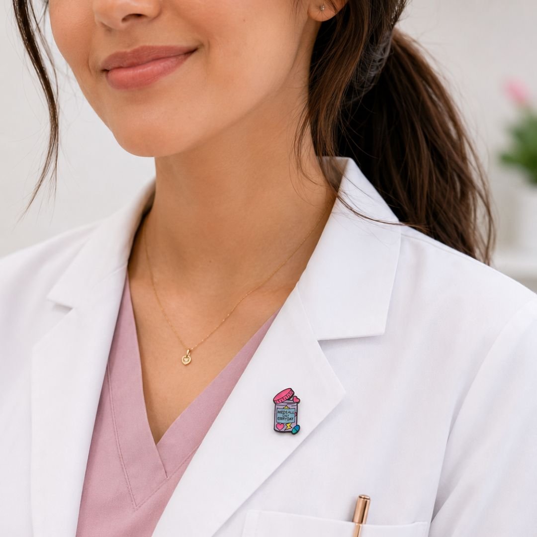 Meds All Day Erryday Enamel Lapel Pin | Funny Medical Pill Bottle Badge for Nurses, Doctors, Pharmacists & Healthcare Professionals | Premium Metal Brooch - Image 3