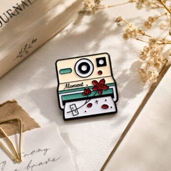 Polaroid Camera Enamel Pin | Vintage Instant Camera Lapel Pin | Cute Photography Badge Brooch