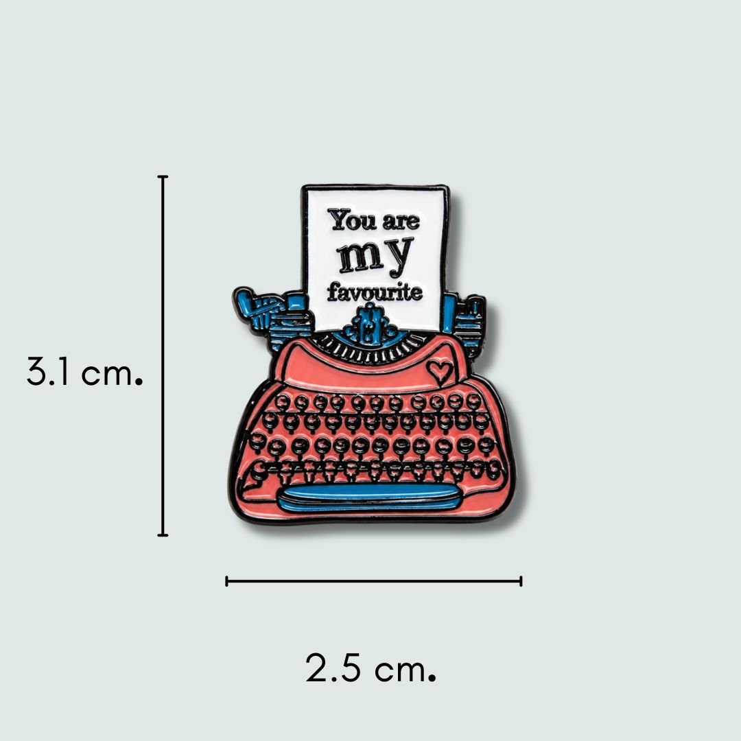 You Are My Favourite Typewriter Enamel Lapel Pin | Vintage Love Quote Metal Brooch Badge | Premium Hard Enamel Pin for Jackets, Bags & Backpacks - Image 2