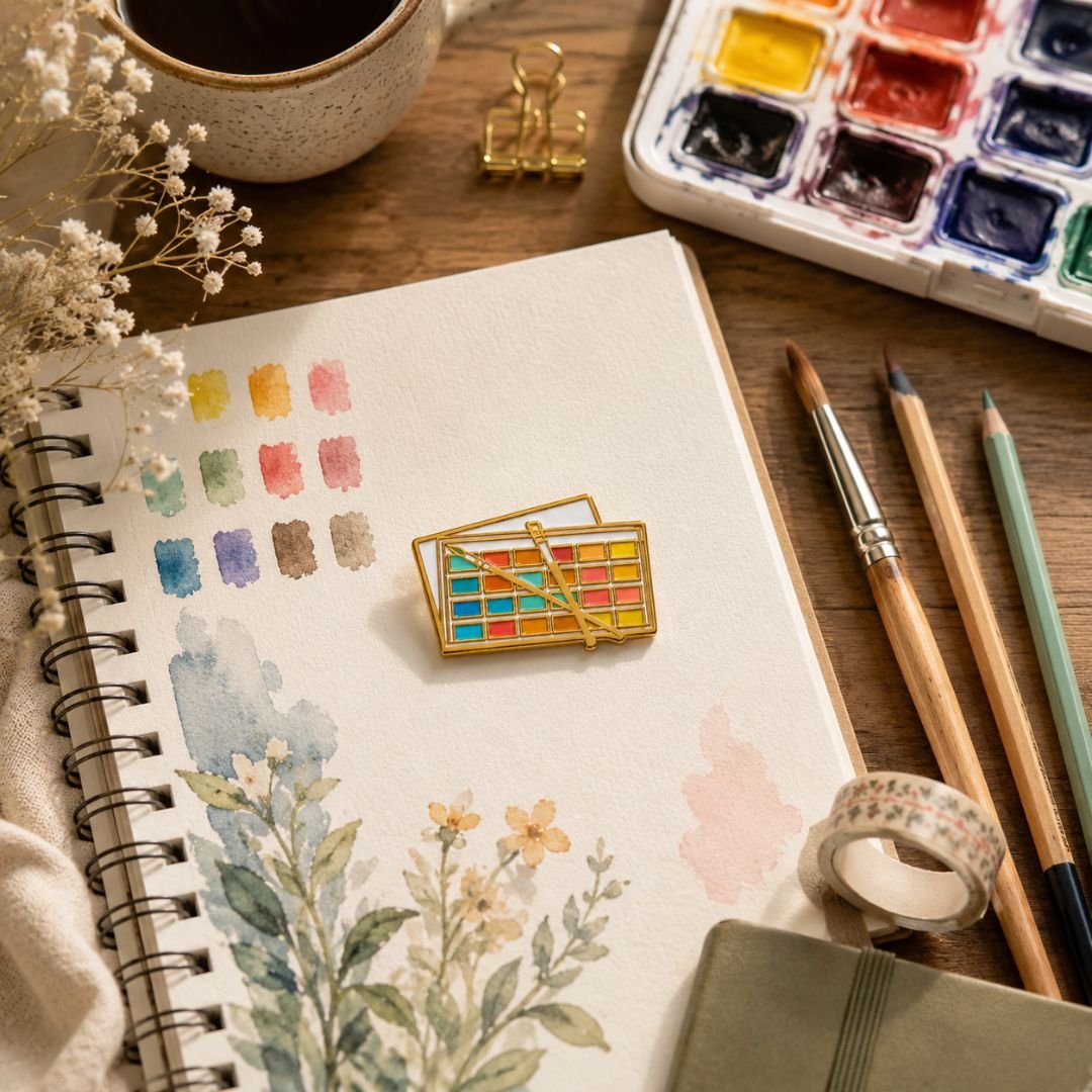 Artist Watercolour Palette Enamel Lapel Pin | Creative Badge - Image 5