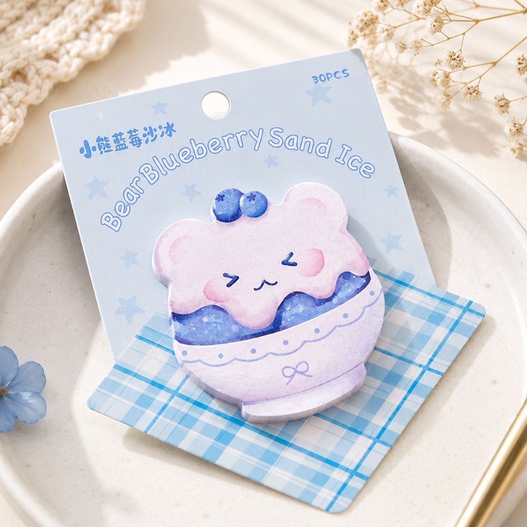 Bear Sticky Notes – Blueberry Sand Ice Post-It Style Notes, 30 Sheets - Image 3