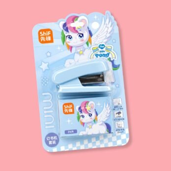 Blue Unicorn Mini Stapler with Staples | Cute Desk Stapler Set