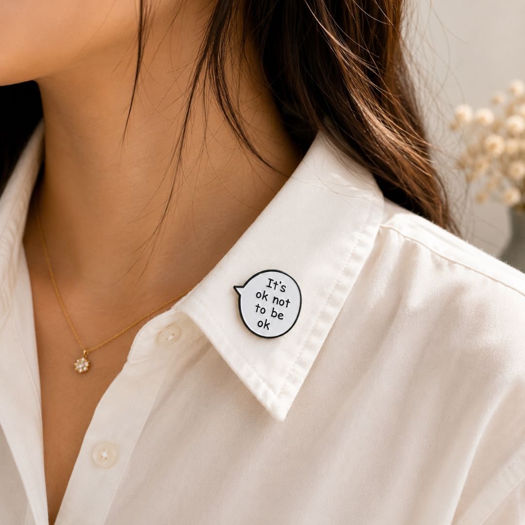 Itβs OK Not to Be OK Enamel Pin β Mental Health Pin - Image 2