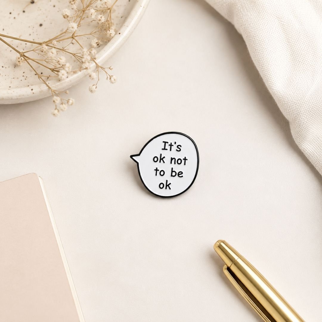 Itβs OK Not to Be OK Enamel Pin β Mental Health Pin - Image 3