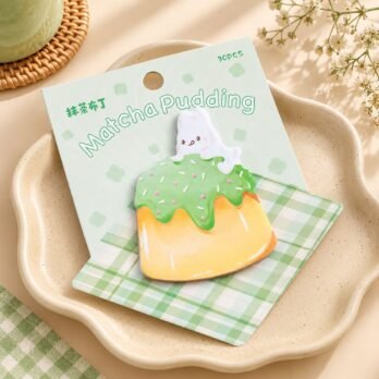 Matcha Pudding Sticky Notes – Cute Dessert Design, 30 Sheets