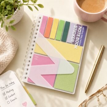 A6 Notebook Sticker Book – Sticky Notes & Page Markers – Multi