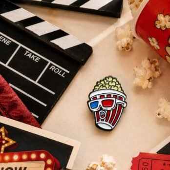 Movie Popcorn Enamel Pin – Cute Cinema Lapel Pin