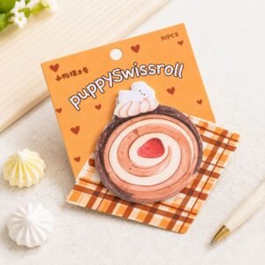 Puppy Swiss Roll Sticky Notes cute dessert design