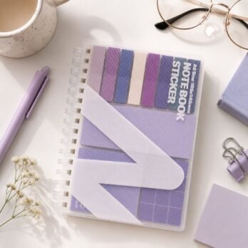 Purple Notebook Sticker Set with Sticky Notes & Writing Sheets