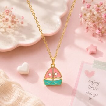 Sailboat Pendant Necklace for Women – Enamel Boat Charm