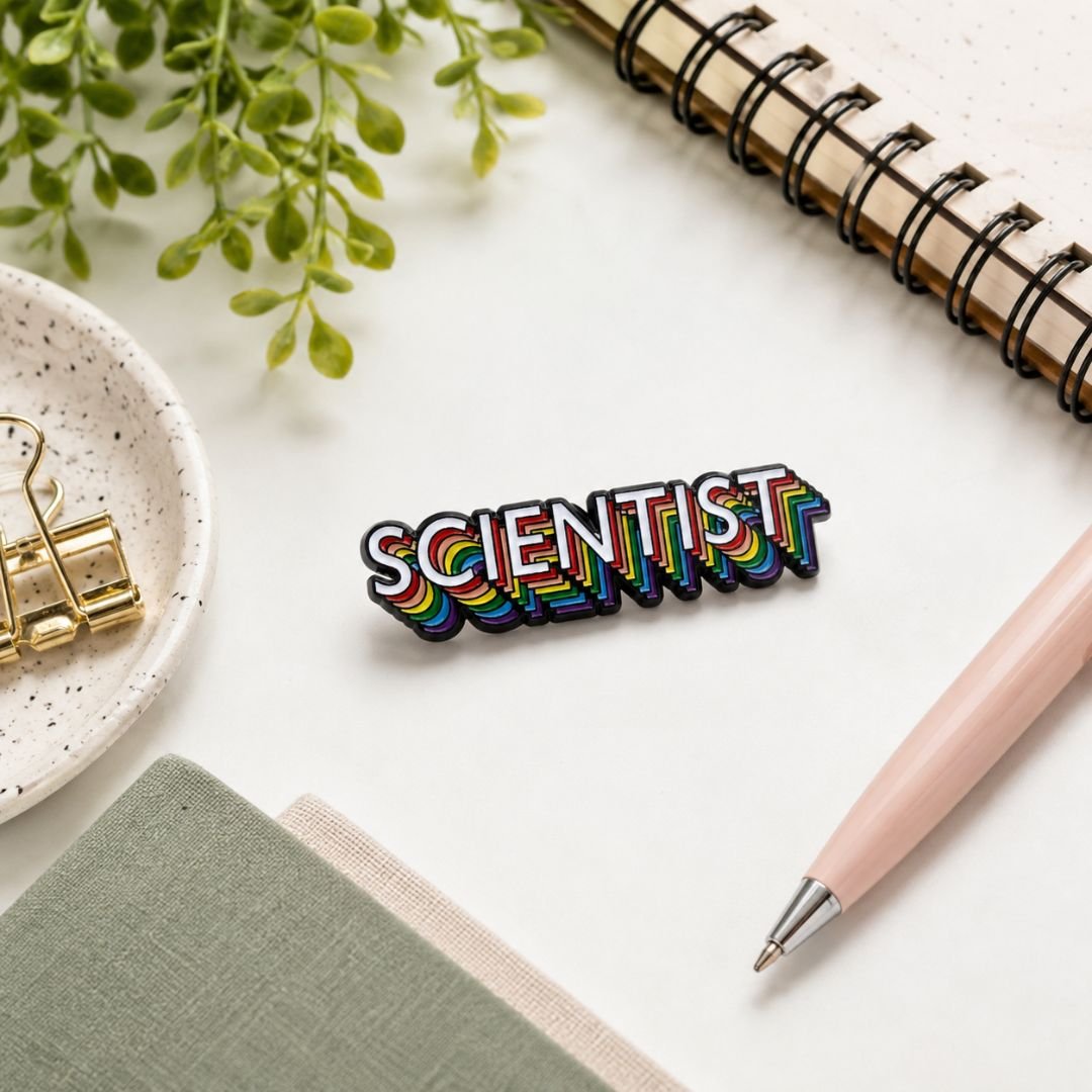 Scientist Rainbow Enamel Pin | Colourful Science Lapel Pin - Image 3