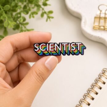 Scientist Rainbow Enamel Pin | Colourful Science Lapel Pin