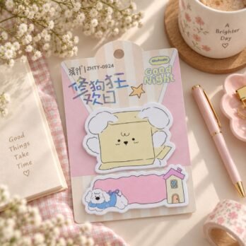 Cute Dog Sticky Notes Set – Puppy & House Designs