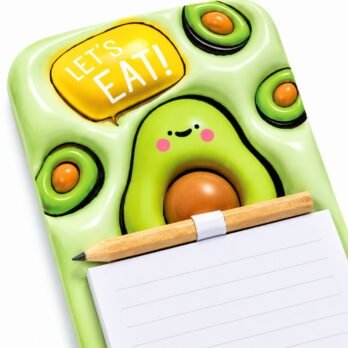 Avocado Magnetic Memo Pad with Pencil – 50 Lined Pages