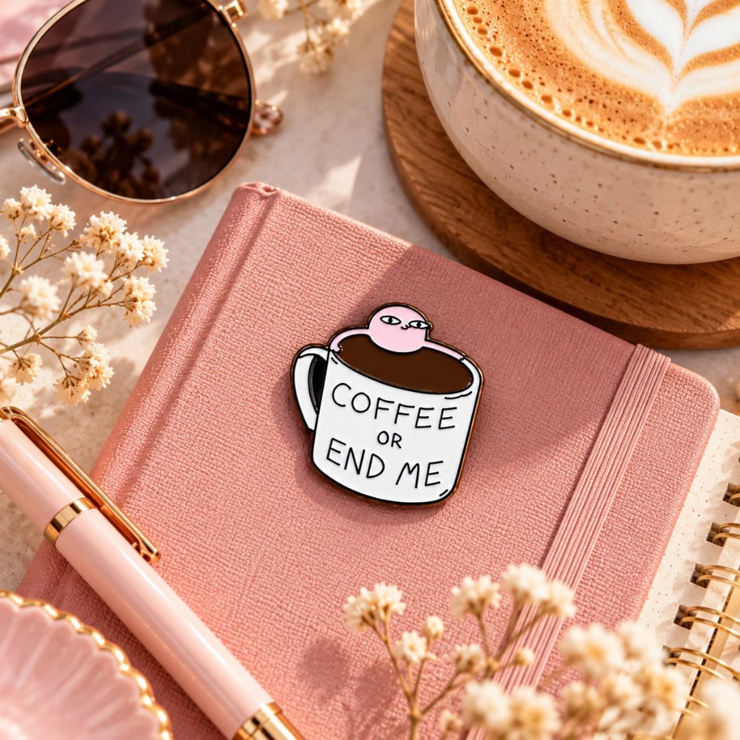 Coffee or End Me Enamel Pin – Funny Coffee Cup Pin for Coffee Lovers - Image 6