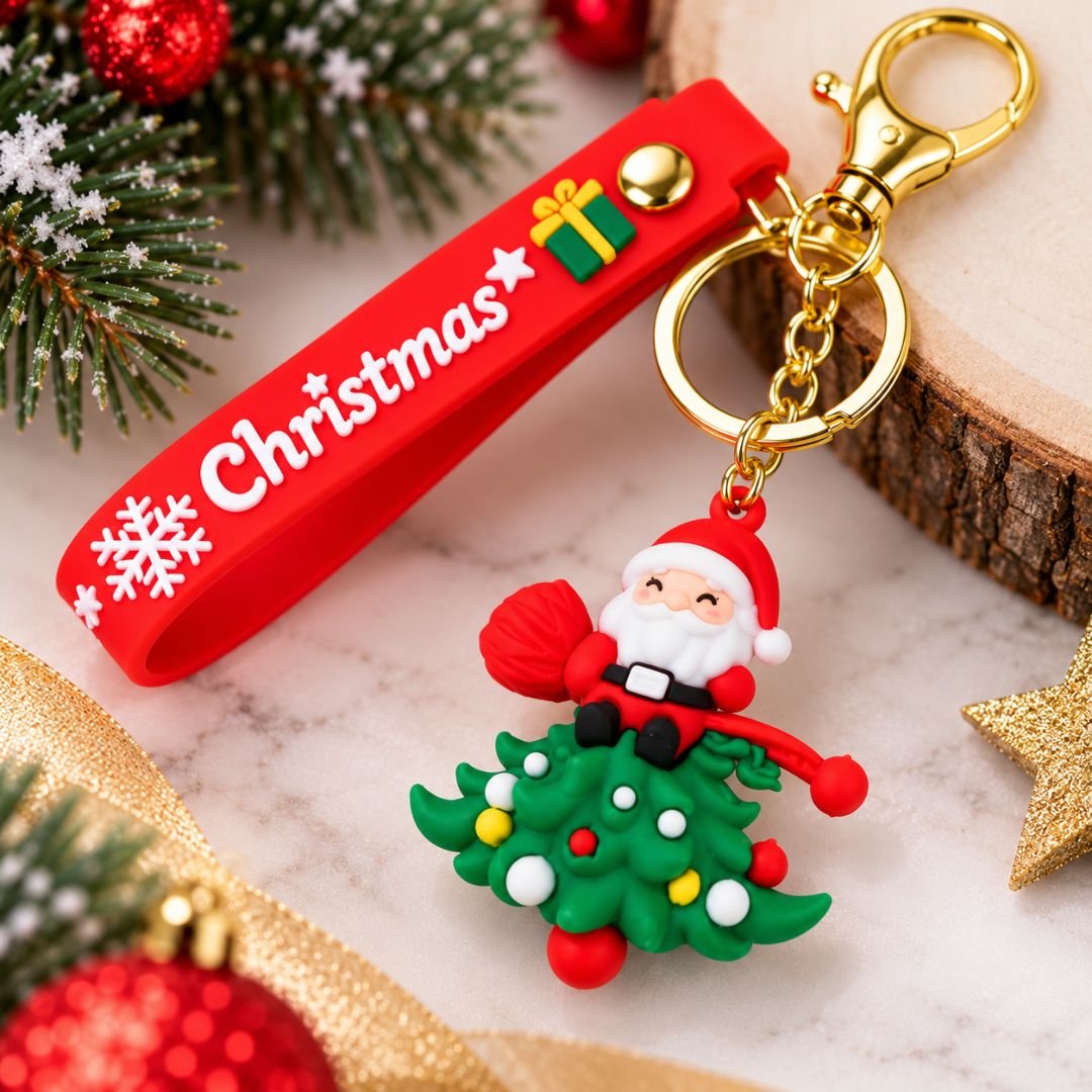 Christmas Stocking Charm Keychain with Festive Wrist Strap (Copy) - Image 2